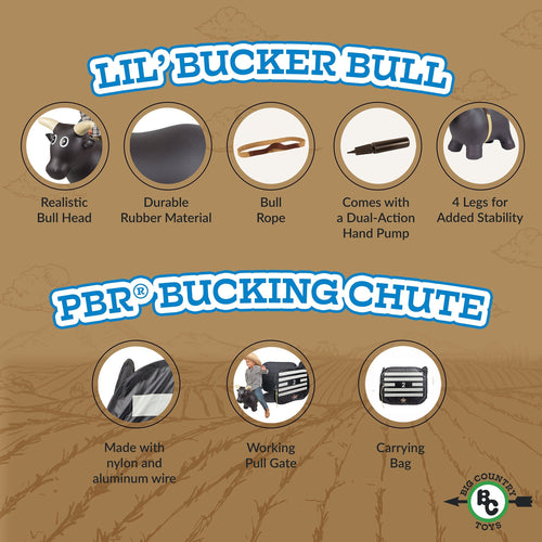 Big Country Toys Lil' Bucker® Bull & PBR® Bucking Chute (Black)