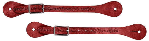 Weaver Barbed Wire Spur Straps, Russet
