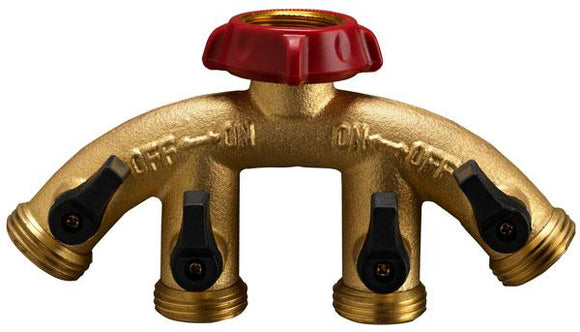 Nelson Industrial Four-Valve Faucet Adaptor Brass
