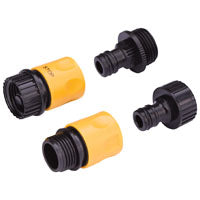 Landscapers Select Garden Hose Connector Set, Yellow and Black 3/4